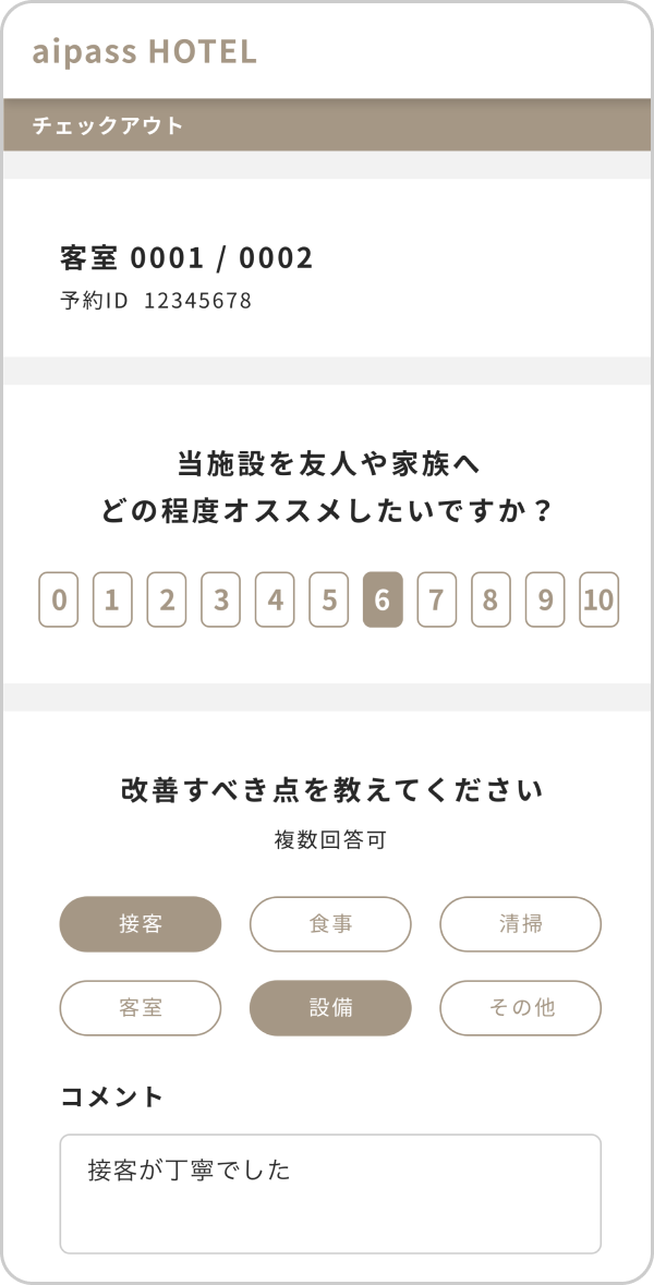 チェックアウト